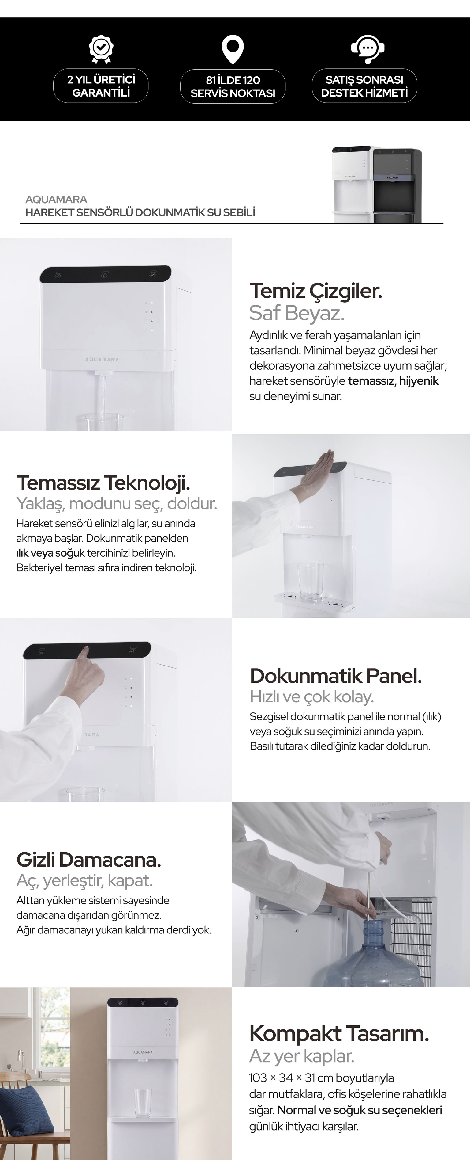 AQUAMARA Hareket Sensörlü Su Sebili