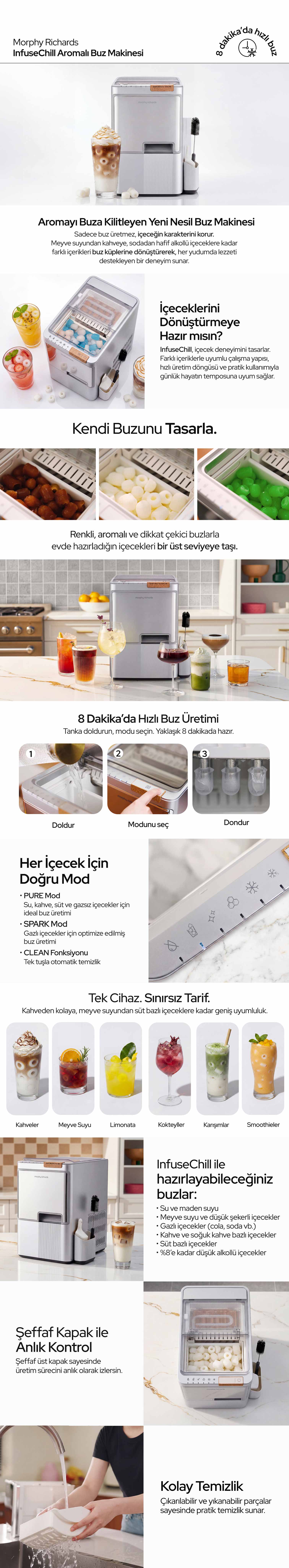 Morphy Richards InfuseChill Aromalı Buz Makinesi