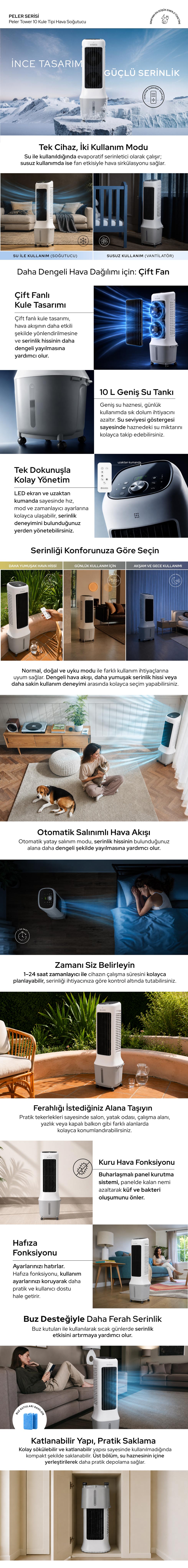 Peler Tower 10 Evaporatif Hava Soğutucu