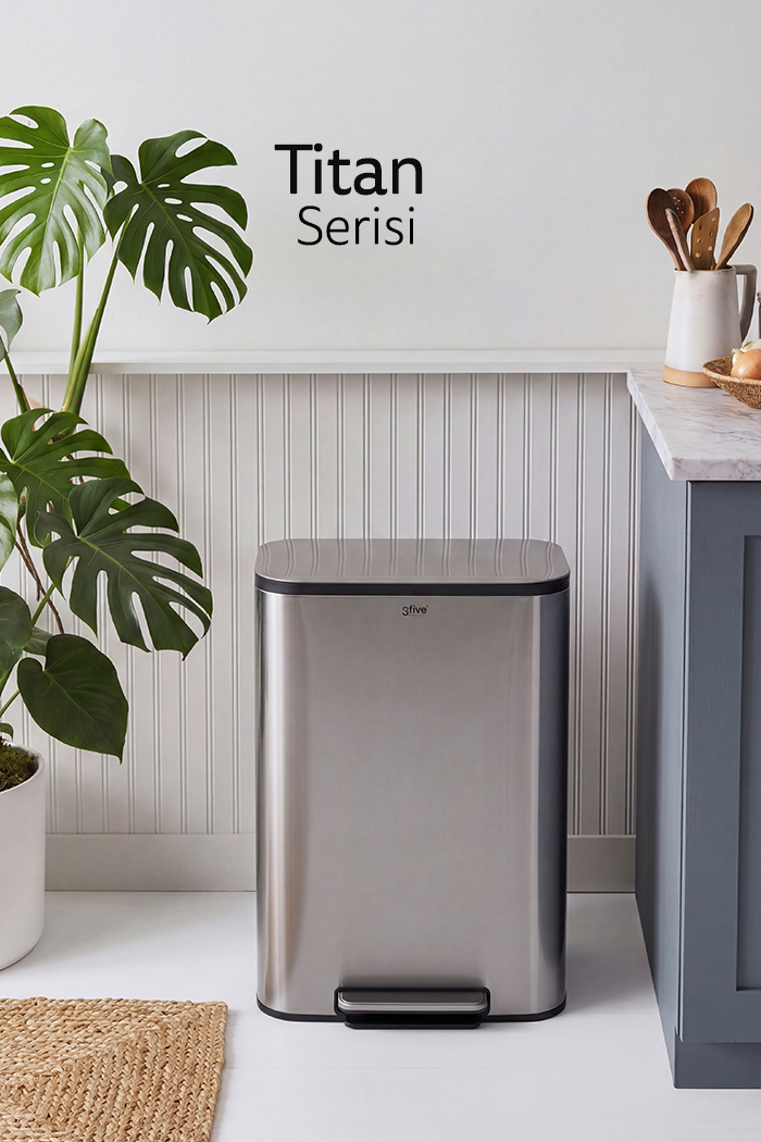 Titan Serisi Metal Pedallı Çöp Kovası