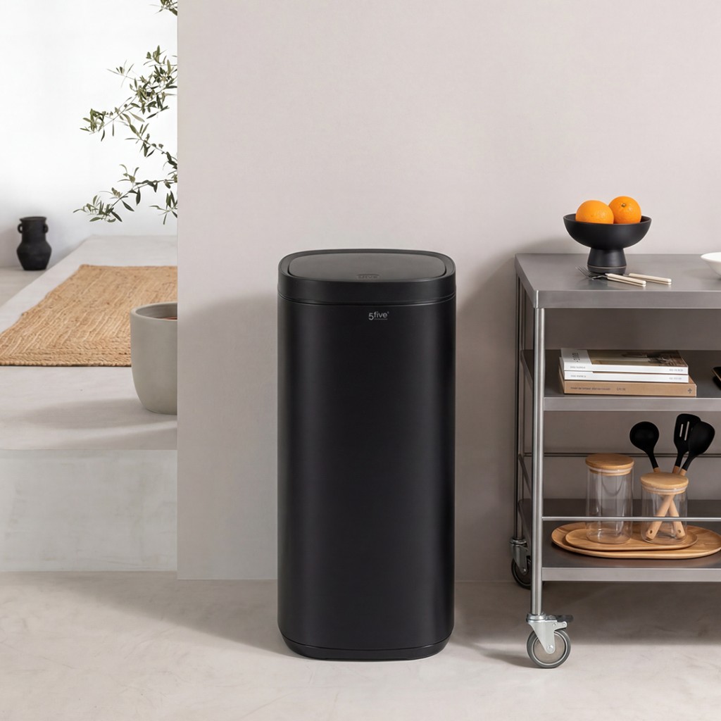 50 L Round Çöp Kovası - Soft Close, İç Kovalı, Büyük Hacimli, Yavaş Kapanma, Kolay Çıkarılabilir