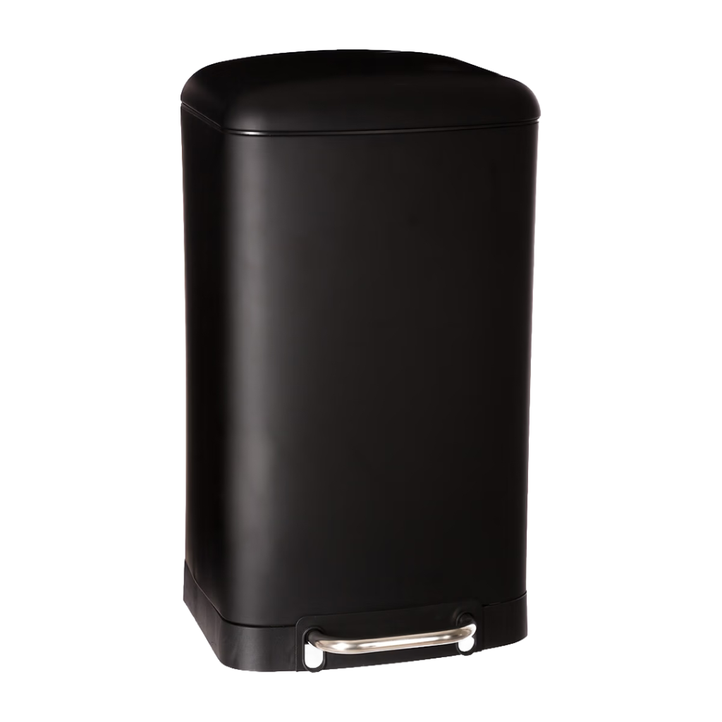 Ariane 20 L Slim Pedallı Çöp Kovası Siyah Yavaş Kapanma, Dar Alan Uyumlu, Kolay Çıkarılabilir
