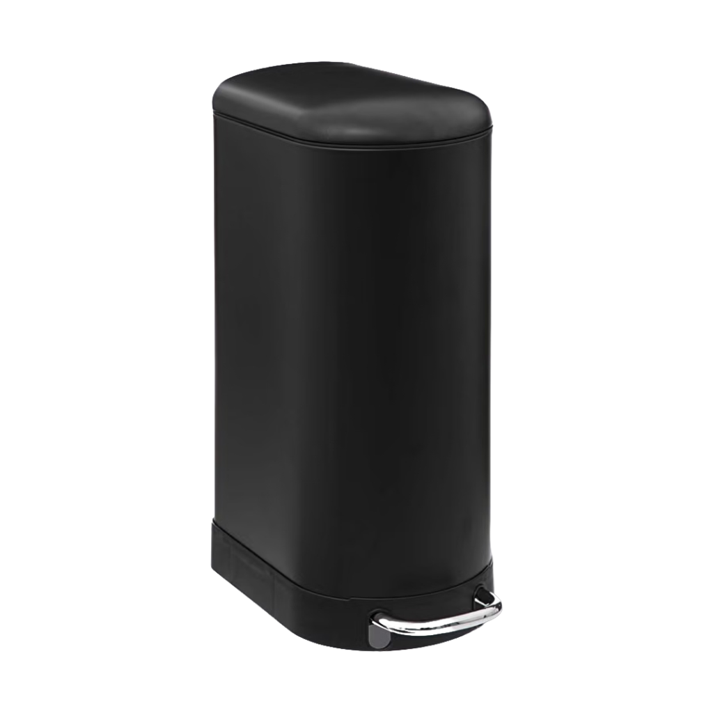 Ariane 30 L Slim Pedallı Çöp Kovası Siyah Yavaş Kapanma, Kolay Çıkarılabilir Yıkanabilir Kova