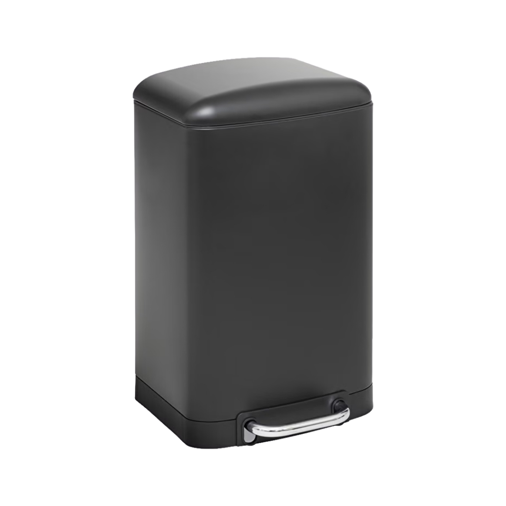 Ariane 6 L Metal Pedallı-Siyah Çöp Kovası, Yavaş Kapanma, Kolay Temizlenebilir