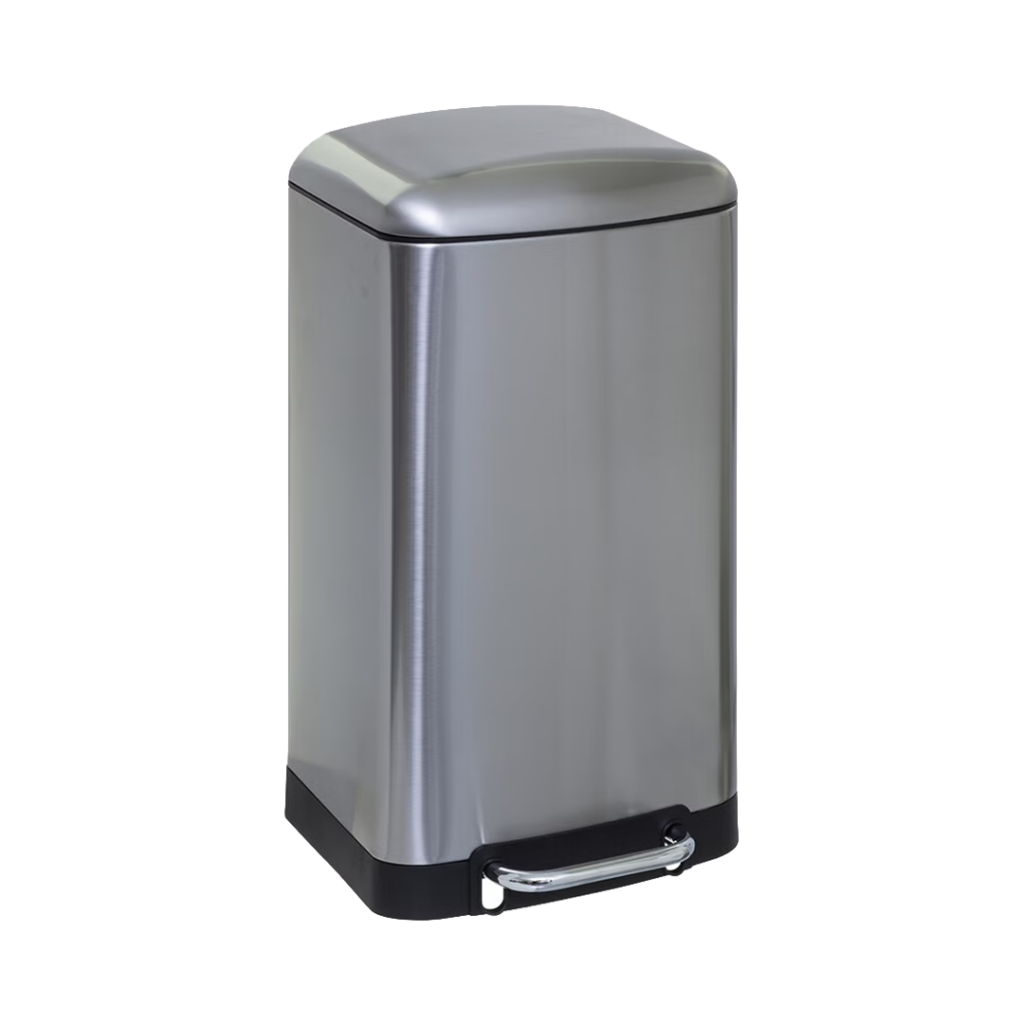 Ariane Metal Pedallı Antrasit 30 L Çöp Kutusu, Çıkarılabilir Kova, Poşet Sabitleme, Geniş Pedal