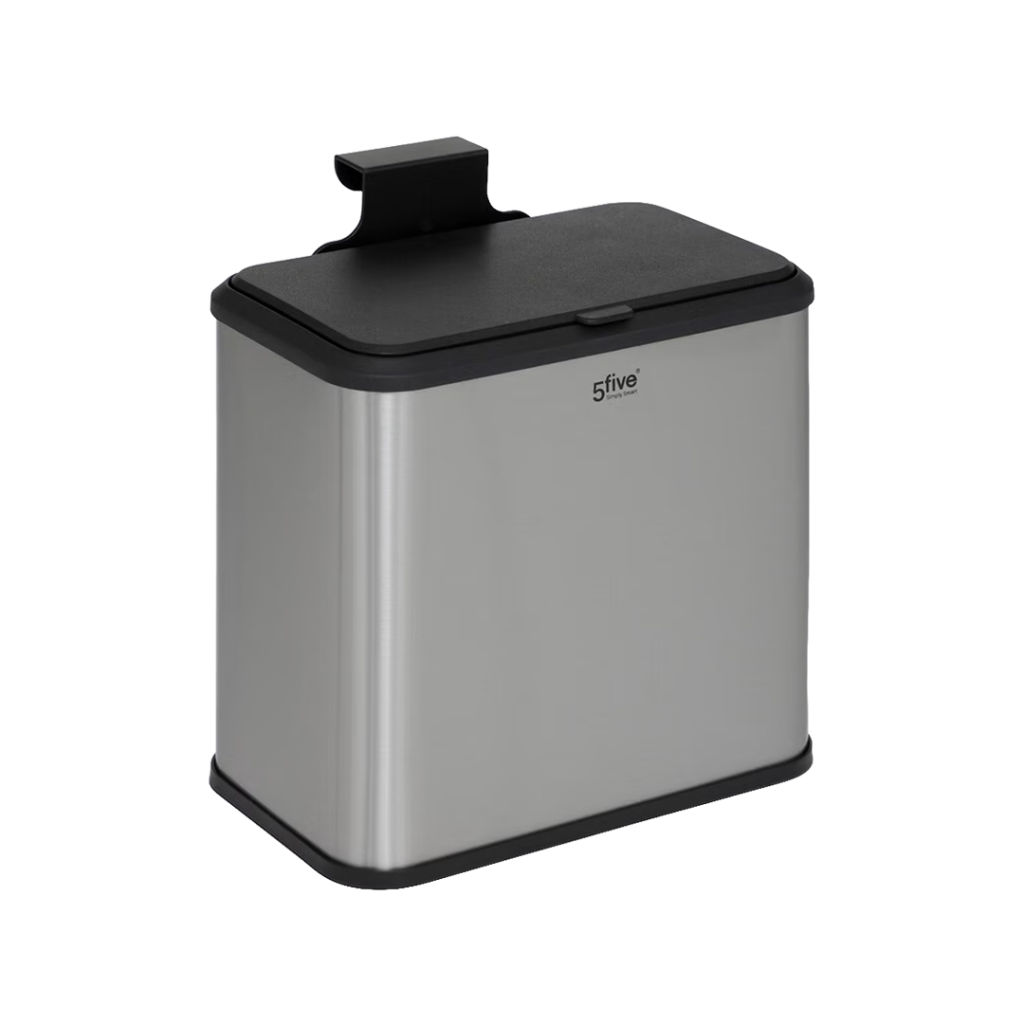 Compact 5 L Askılı Çöp Kovası Çelik Tezgâh Kenarı Kullanım Paslanmaz PratikKolay Çıkarılabilir