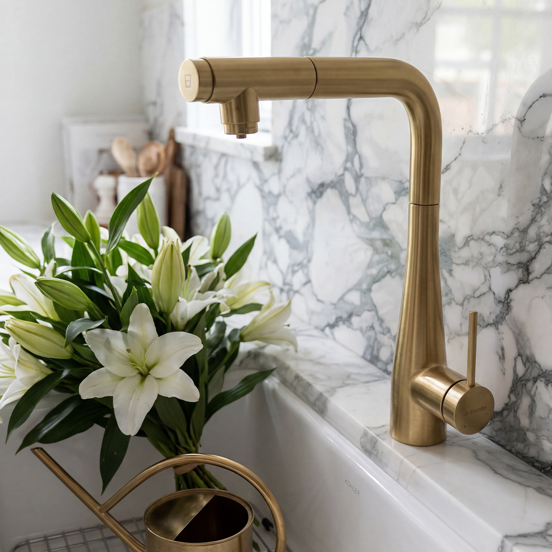 Deante ERIDAN Spiralli Mutfak Bataryası – Filtre Bağlantılı, Çekilebilir Uçlu, Sessiz Akışlı, Su Tasarruflu