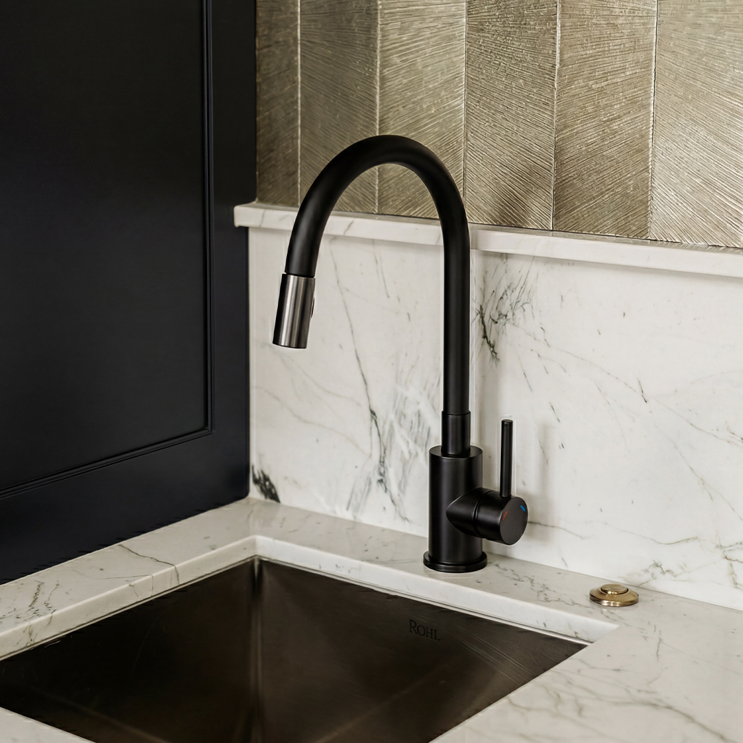 LUNO Mutfak Bataryası – Esnek Uçlu, Çift Akışlı, Sessiz Akış, Siyah