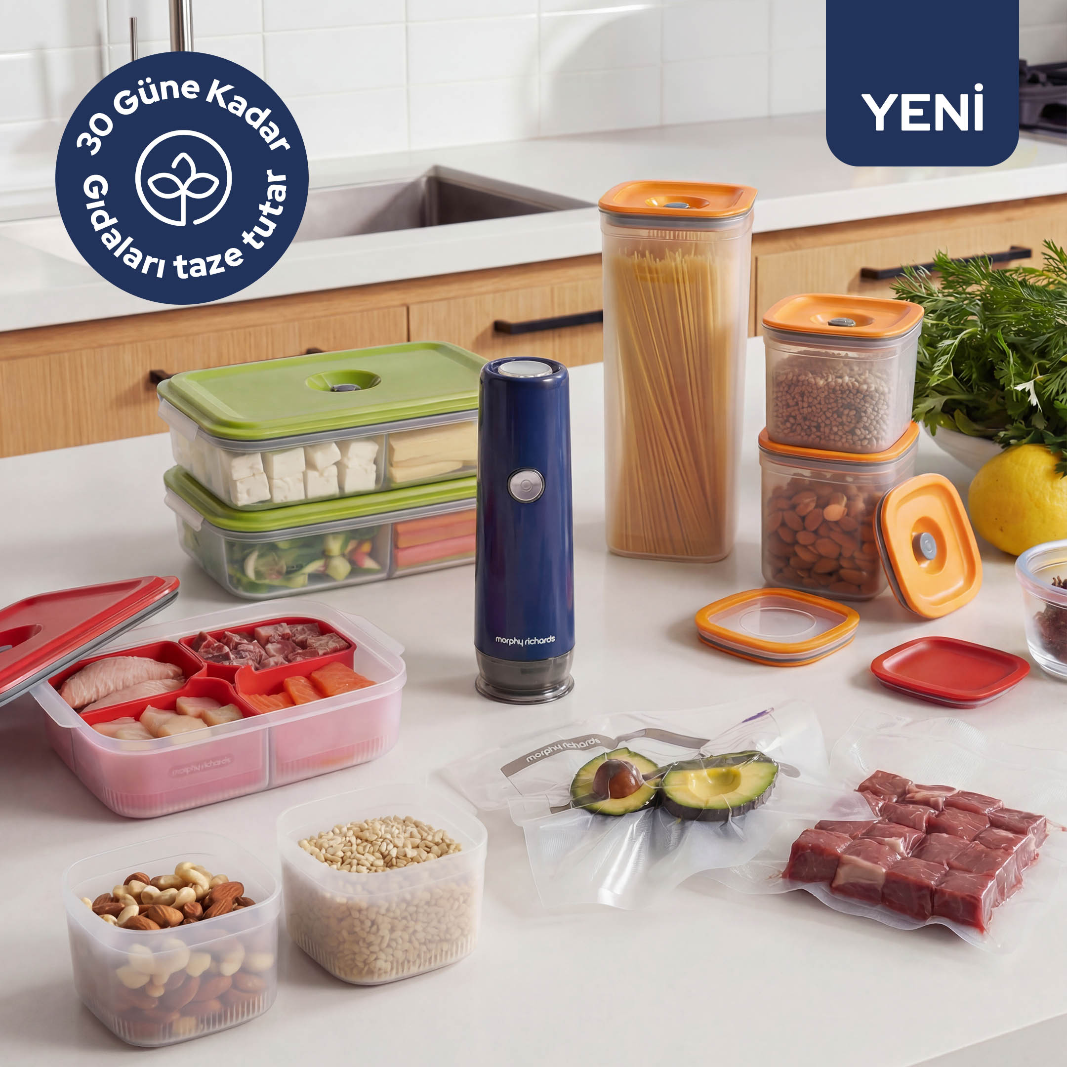 Morphy Richards Vakumlu Saklama Seti - Kablosuz, 15 Parça