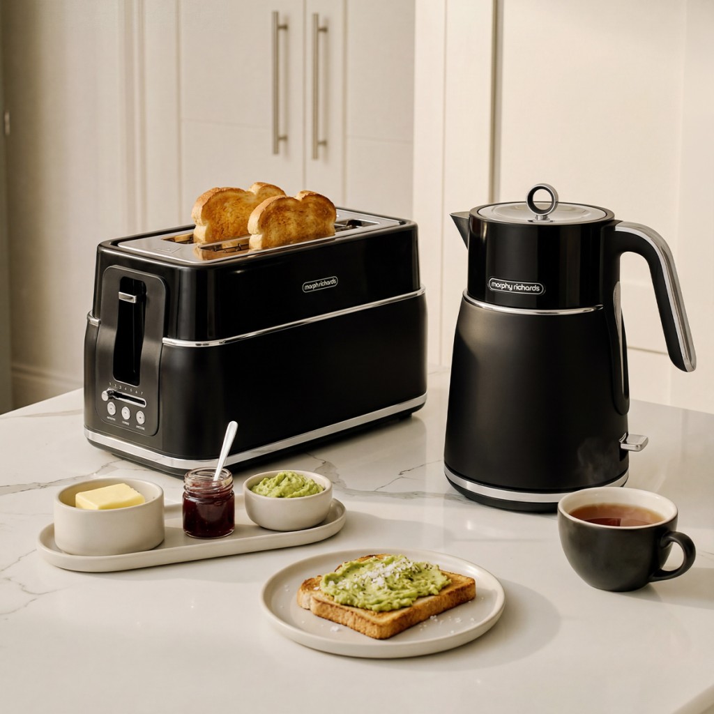 Signature Serisi Su Isıtıcı - 2 Bölme/4 Dilim Ekmek Kızartma Makinesi Set